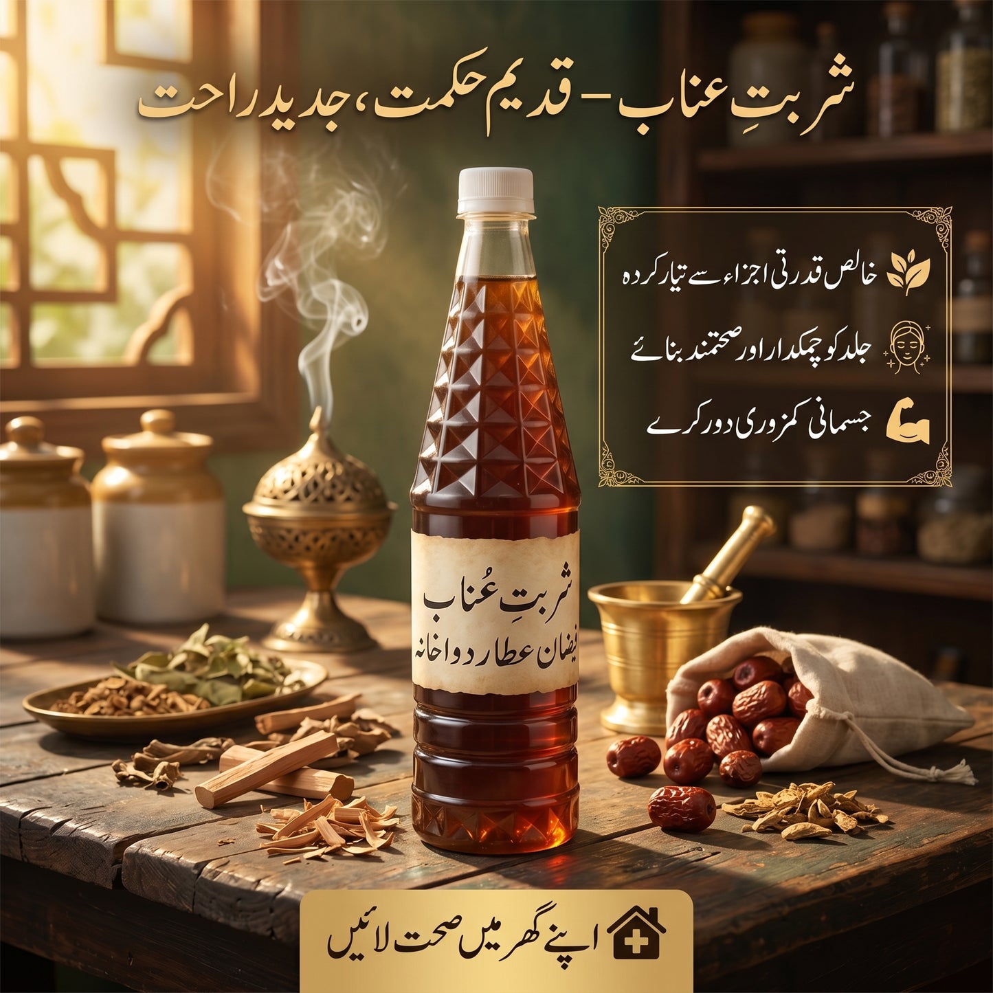Combo Deal 4 Summer Syrups (Aunab, Badam, Sandal & Alo Bakhara)